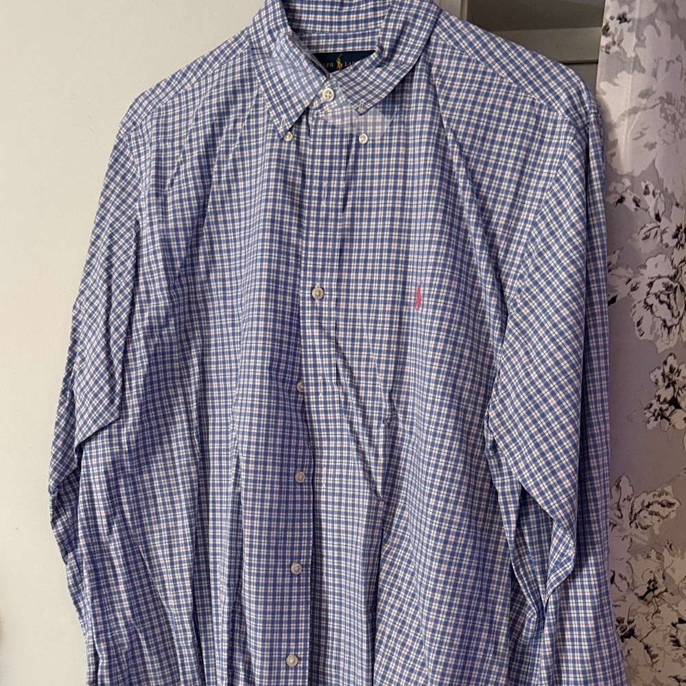 Polo by Ralph Lauren Blue and White Checkered Shirt